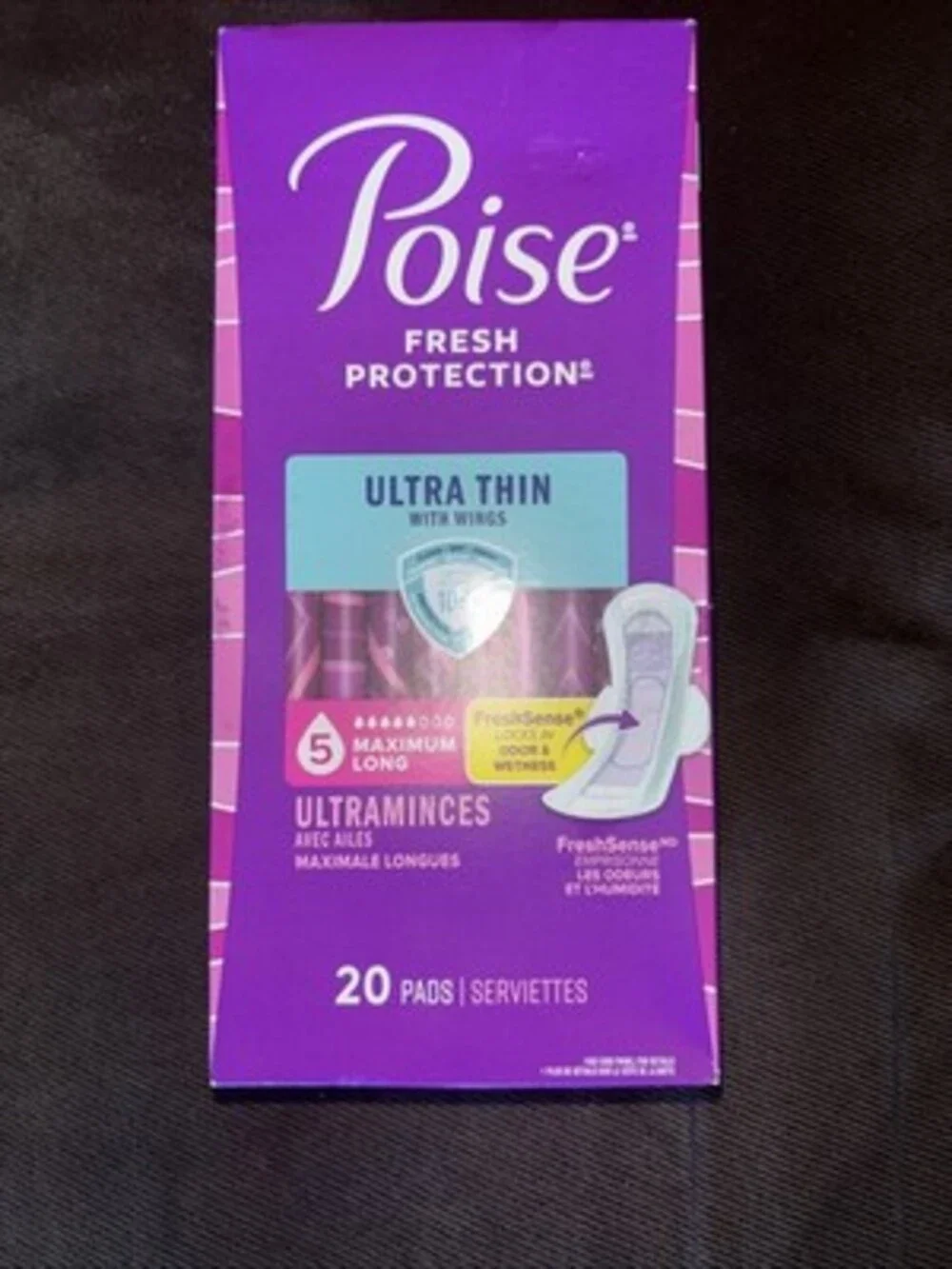 Poise Ultra Thin With Wings Incontinence Pads for Women 5 Maximum Long 20 Pads - Picture 1 of 3
